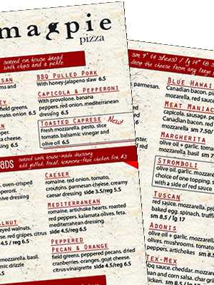 spun simply menu sample